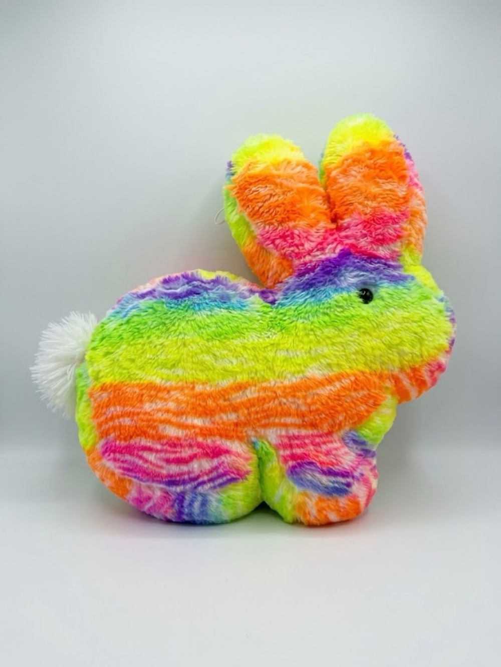 Plush Rainbow Bunny Pet Toy - Neon Multicolor